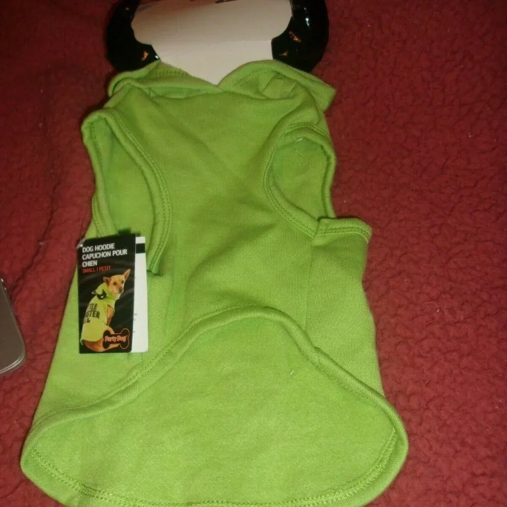 Party Dog Hoodie Little Monster Size Small Green With Black Horns NWT Halloween
